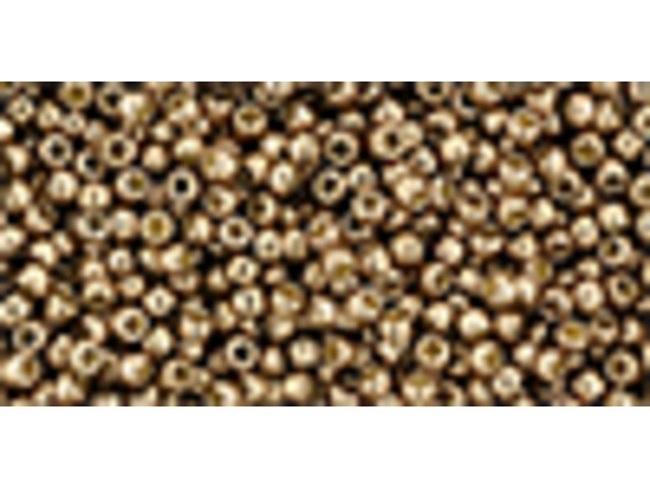 TOHO Glass Seed Bead, Size 11, 2.1mm, PermaFinish - Galvanized Almond (Tube)