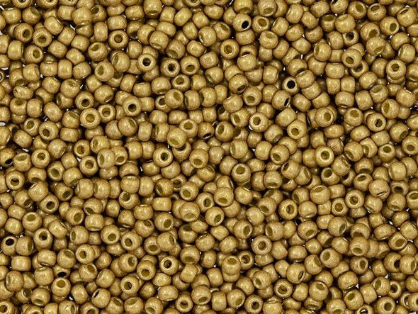 TOHO Glass Seed Bead, Size 11, 2.1mm, Permafinish - Matte Galvanized Golden Fleece (Tube)