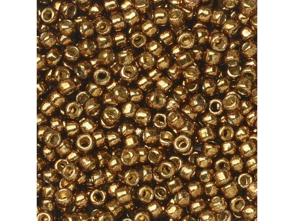 TOHO Glass Seed Bead, Size 11, 2.1mm, Permafinish - Galvanized Medal Bronze (Tube)