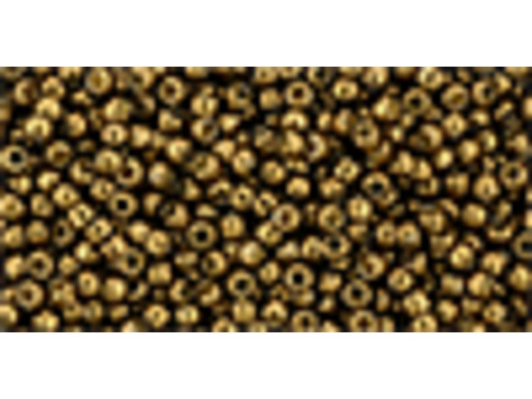 TOHO Glass Seed Bead, Size 11, 2.1mm, Permafinish - Galvanized Medal Bronze (Tube)