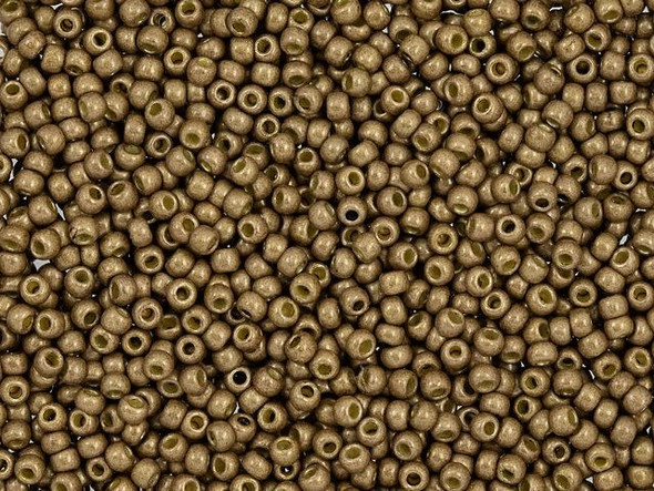 TOHO Glass Seed Bead, Size 11, 2.1mm, PermaFinish - Matte Galvanized Almond (Tube)