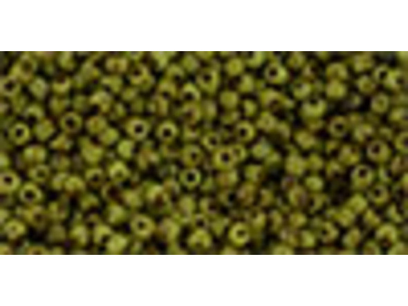 TOHO Glass Seed Bead, Size 11, 2.1mm, HYBRID Sour Apple Picasso (Tube)