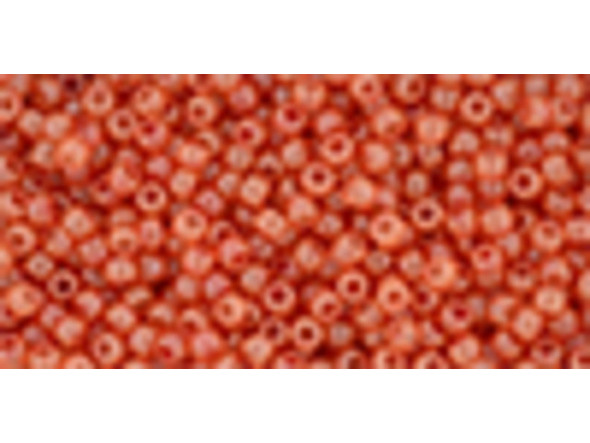 TOHO Glass Seed Bead, Size 11, 2.1mm, HYBRID ColorTrends: Milky - Flame (Tube)