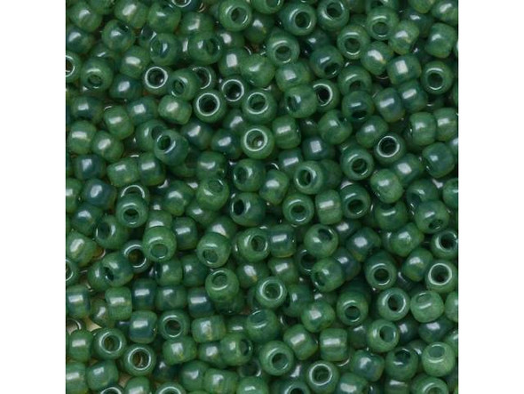 TOHO Glass Seed Bead, Size 11, 2.1mm, HYBRID ColorTrends: Milky - Greenery (Tube)