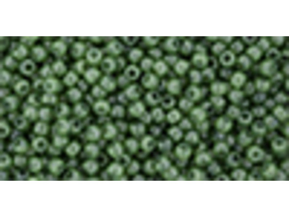 TOHO Glass Seed Bead, Size 11, 2.1mm, HYBRID ColorTrends: Milky - Greenery (Tube)