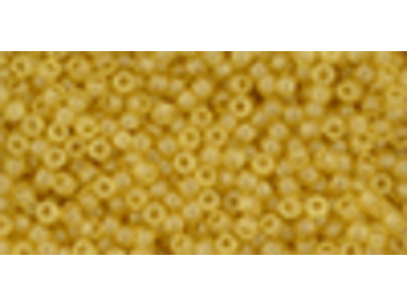 TOHO Glass Seed Bead, Size 11, 2.1mm, HYBRID Sueded Gold Topaz (Tube)