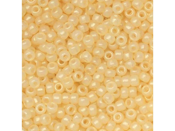 TOHO Glass Seed Bead, Size 11, 2.1mm, HYBRID Sueded Gold Opaque Lt. Beige (Tube)