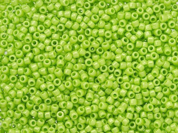 TOHO Glass Seed Bead, Size 11, 2.1mm, HYBRID Sueded Gold Sour Apple (Tube)