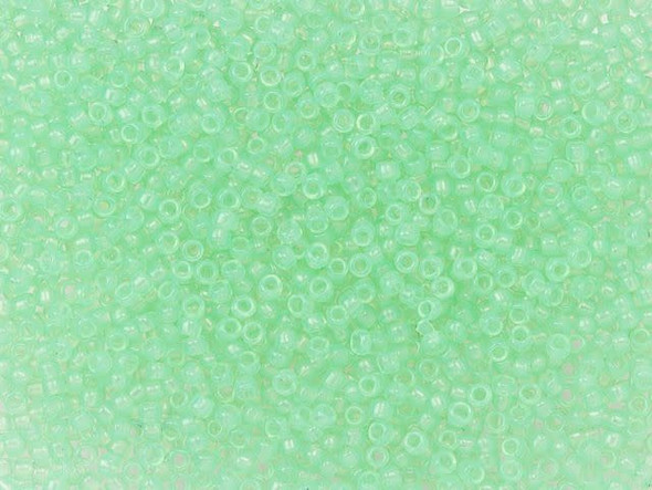 TOHO Glass Seed Bead, Size 15, 1.5mm, Milky Kiwi (Tube)