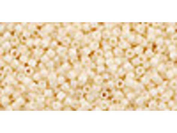 TOHO Glass Seed Bead, Size 15, 1.5mm, Opaque-Lustered Lt Beige (Tube)