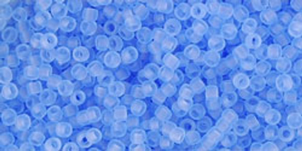 TOHO Glass Seed Bead, Size 15, 1.5mm, Transparent-Frosted Lt Sapphire (tube)