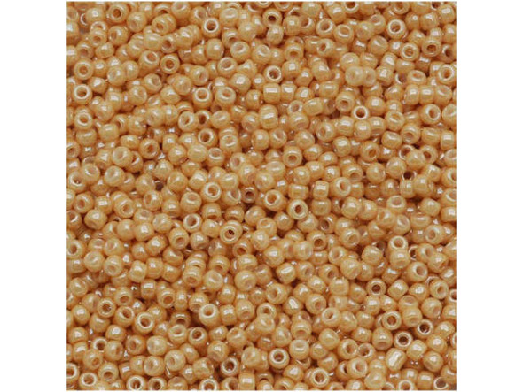 TOHO Glass Seed Bead, Size 15, 1.5mm, Opaque-Lustered Dk Beige (Tube)