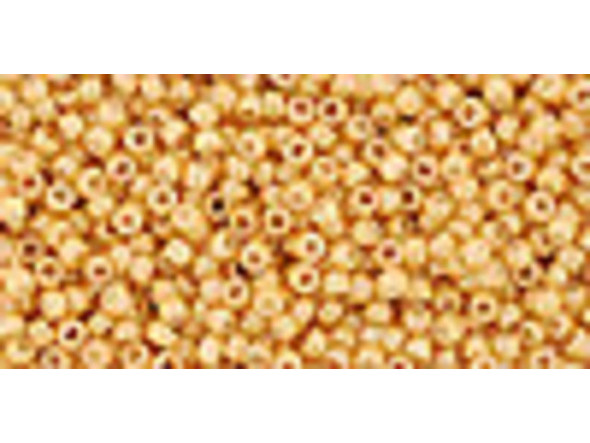 TOHO Glass Seed Bead, Size 15, 1.5mm, Opaque-Lustered Dk Beige (Tube)