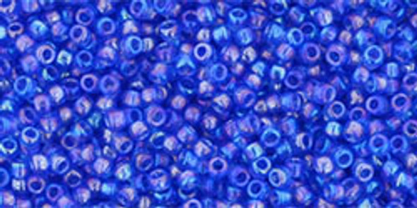 TOHO Glass Seed Bead, Size 15, 1.5mm, Transparent-Rainbow Sapphire (tube)