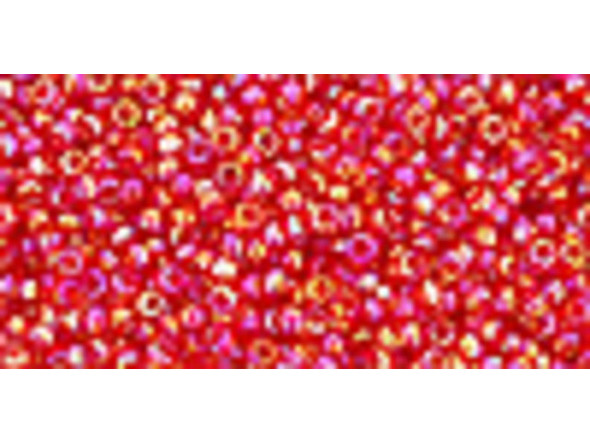 TOHO Glass Seed Bead, Size 15, 1.5mm, Transparent-Rainbow Ruby (Tube)