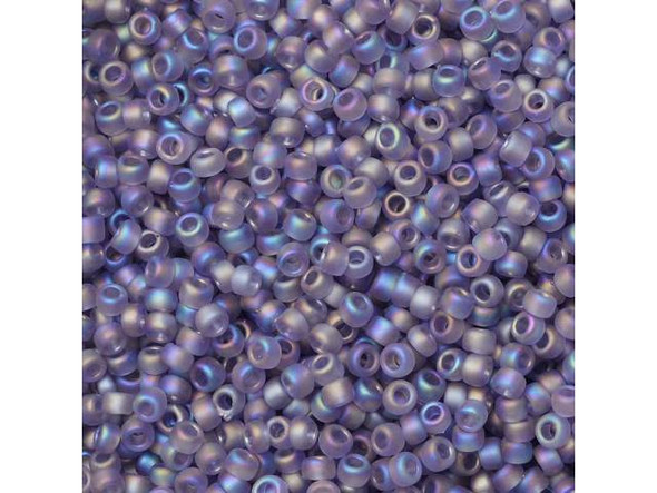 TOHO Glass Seed Bead, Size 15, 1.5mm, Transparent Rainbow Frosted Lt Tanzanite (Tube)
