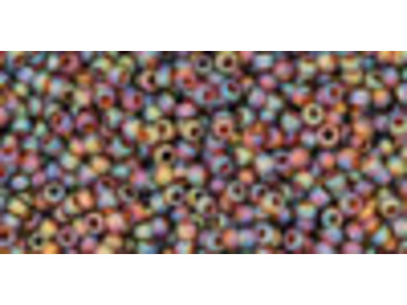 TOHO Glass Seed Bead, Size 15, 1.5mm, Transparent-Rainbow Frosted Smoky Topaz (Tube)