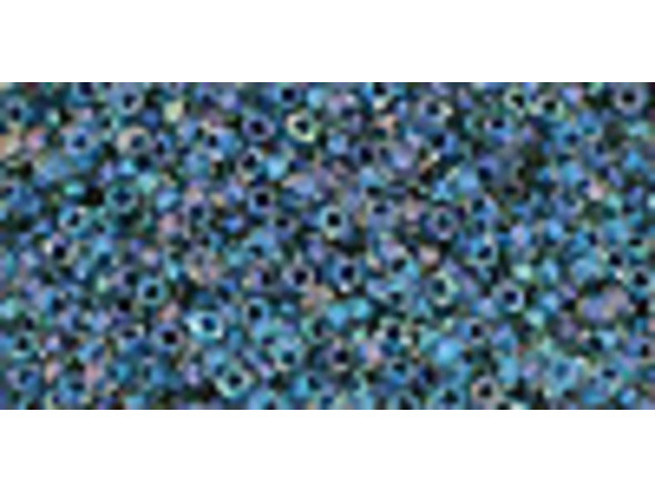 TOHO Glass Seed Bead, Size 15, 1.5mm, Inside-Color Luster Crystal/Capri Blue-Lined (Tube)