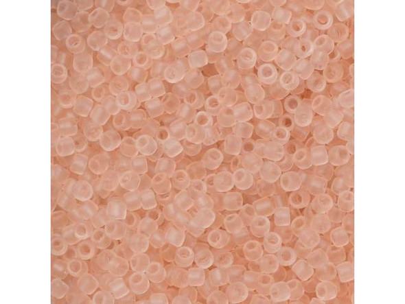 TOHO Glass Seed Bead, Size 15, 1.5mm, Transparent-Frosted Rosaline (Tube)