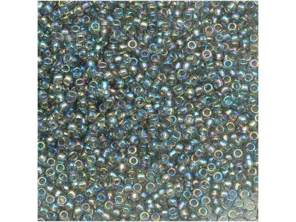 TOHO Glass Seed Bead, Size 15, 1.5mm, Transparent-Rainbow Black Diamond (Tube)