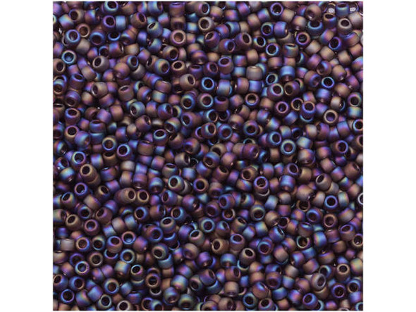 TOHO Glass Seed Bead, Size 15, 1.5mm, Transparent Rainbow Frosted Amethyst (Tube)