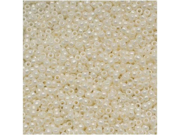 TOHO Glass Seed Bead, Size 15, 1.5mm, Opaque-Lustered Navajo White (Tube)