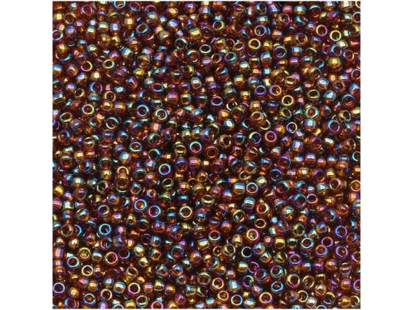 TOHO Glass Seed Bead, Size 15, 1.5mm, Transparent-Rainbow Smoky Topaz (Tube)
