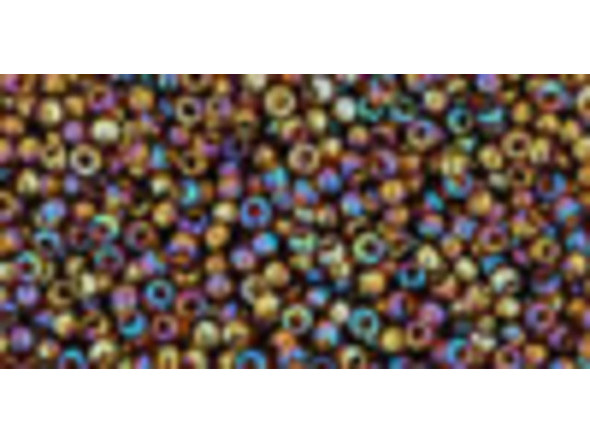 TOHO Glass Seed Bead, Size 15, 1.5mm, Transparent-Rainbow Smoky Topaz (Tube)