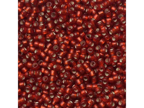 TOHO Glass Seed Bead, Size 15, 1.5mm, Silver-Lined Frosted Ruby (Tube)