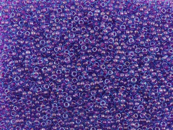 TOHO Glass Seed Bead, Size 15, 1.5mm, Inside-Color Aqua/Purple-Lined (Tube)