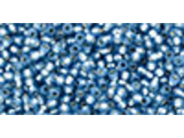 TOHO Glass Seed Bead, Size 15, 1.5mm, Silver-Lined Milky Montana Blue (Tube)