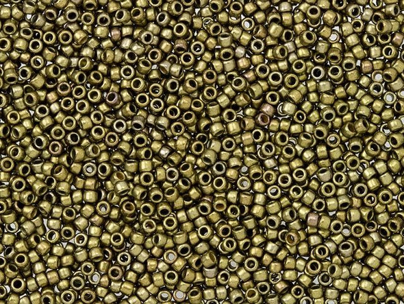TOHO Glass Seed Bead, Size 15, 1.5mm, Bronze Antique Gold (Tube)