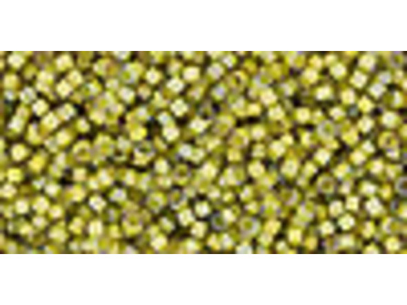 TOHO Glass Seed Bead, Size 15, 1.5mm, Inside-Color Luster Black Diamond/Opaque Yellow-Lined (Tube)