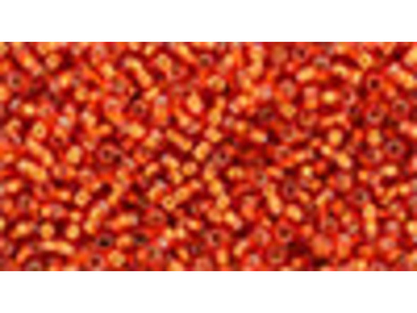 TOHO Glass Seed Bead, Size 15, 1.5mm, Silver-Lined Lt Siam Ruby (Tube)