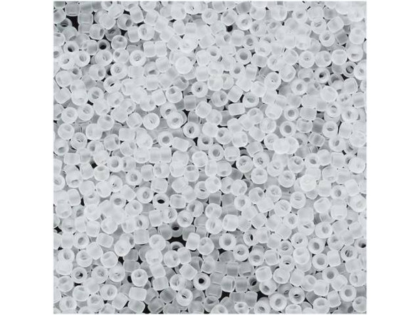 TOHO Glass Seed Bead, Size 15, 1.5mm, Transparent-Frosted Crystal (Tube)