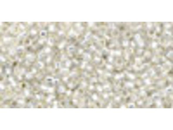 TOHO Glass Seed Bead, Size 15, 1.5mm, Silver-Lined Milky White (Tube)