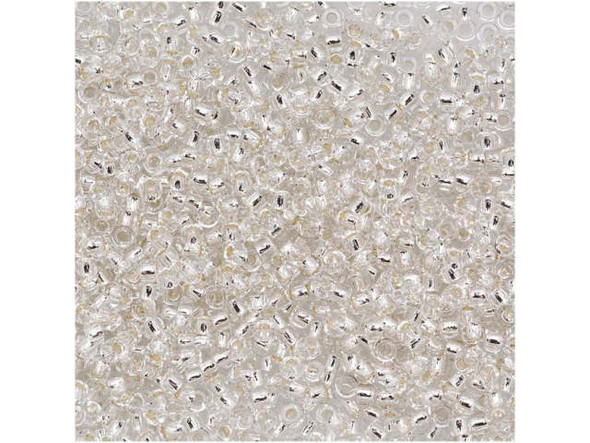 TOHO Glass Seed Bead, Size 15, 1.5mm, Silver-Lined Crystal (Tube)