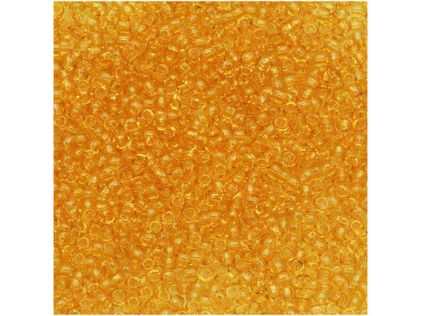 TOHO Glass Seed Bead, Size 15, 1.5mm, Transparent Lt Topaz (Tube)