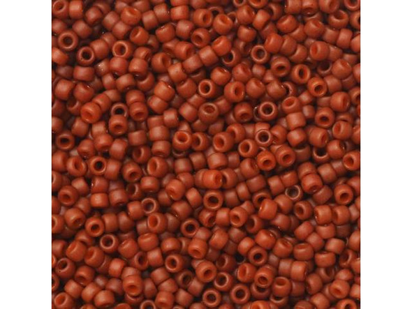 TOHO Glass Seed Bead, Size 15, 1.5mm, Semi Glazed - Burnt Orange (Tube)
