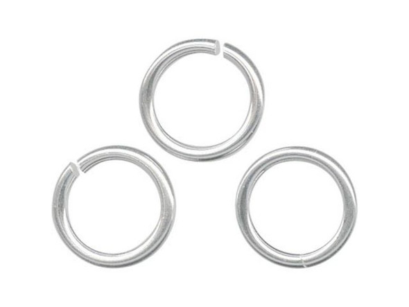 Sterling Silver Jump Ring, Round - 8mm, 18-gauge (10 Pieces)
