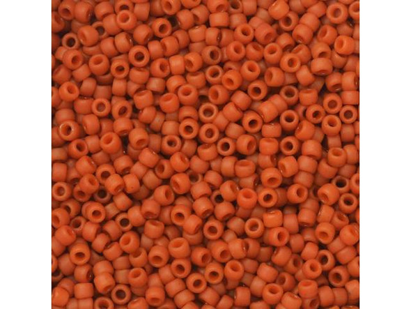 TOHO Glass Seed Bead, Size 15, 1.5mm, Semi Glazed - Orange (Tube)