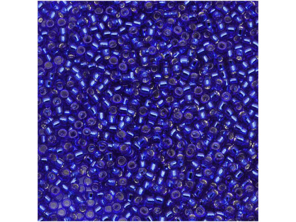 TOHO Glass Seed Bead, Size 15, 1.5mm, Silver-Lined Cobalt (Tube)