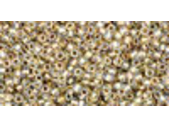 TOHO Glass Seed Bead, Size 15, 1.5mm, Inside-Color Crystal/Gold-Lined (Tube)