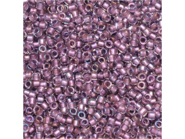 TOHO Glass Seed Bead, Size 15, 1.5mm, Inside-Color Crystal/Rose Gold-Lined (Tube)