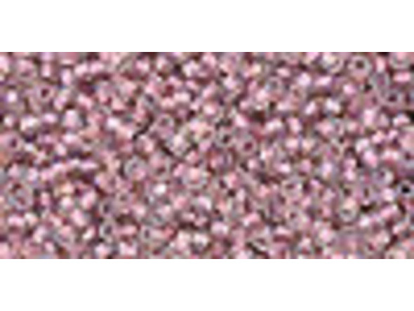 TOHO Glass Seed Bead, Size 15, 1.5mm, Inside-Color Crystal/Rose Gold-Lined (Tube)