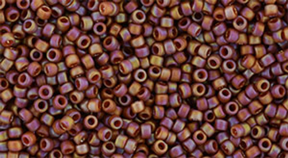 TOHO Glass Seed Bead, Size 15, 1.5mm, Semi Glazed Rainbow - Burnt Orange (tube)
