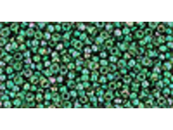 TOHO Glass Seed Bead, Size 15, 1.5mm, Gold-Lustered Emerald (Tube)