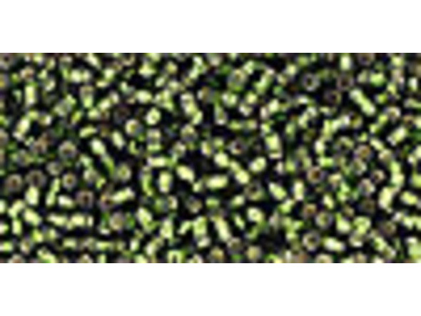 TOHO Glass Seed Bead, Size 15, 1.5mm, Silver-Lined Olivine (Tube)