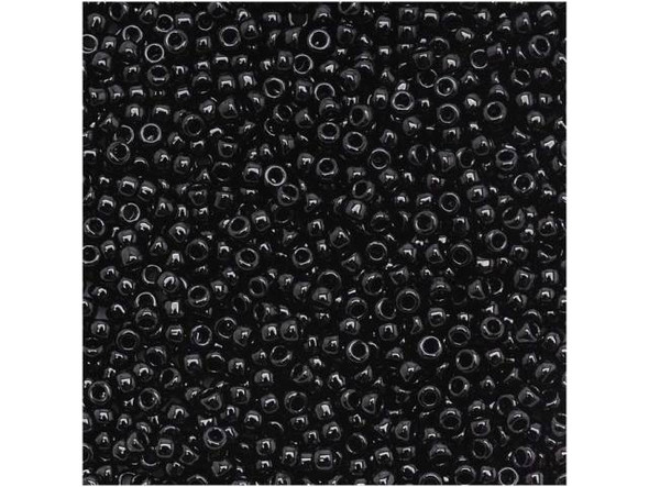 TOHO Glass Seed Bead, Size 15, 1.5mm, Opaque Jet (Tube)