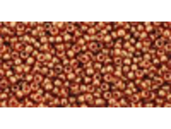TOHO Glass Seed Bead, Size 15, 1.5mm, Gold-Lustered African Sunset (Tube)